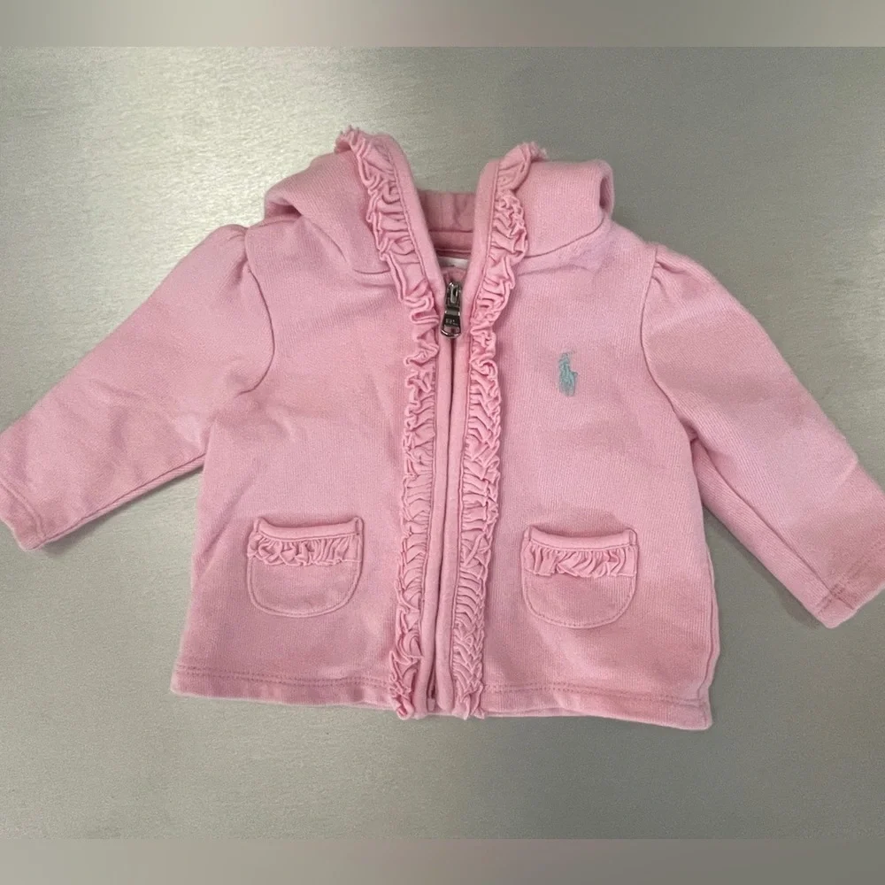 Ralph Lauren pink ruffle hoodie 3M